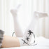 Over The Knee Socks Black And White Cross Ribbon Thigh Socks Female High Socks - ROUTINE FASHION